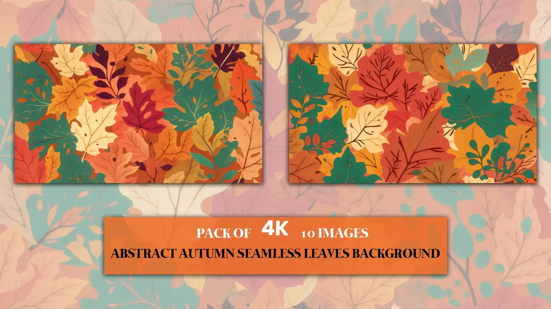 Colorful Autumn Leaves Abstract Background Seamless Design Pack